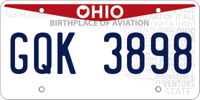 OH license plate GQK3898