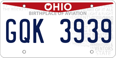 OH license plate GQK3939