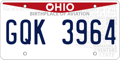 OH license plate GQK3964