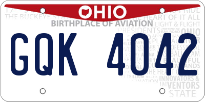 OH license plate GQK4042