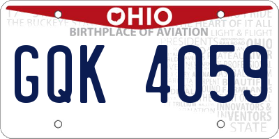OH license plate GQK4059