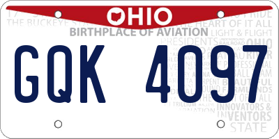 OH license plate GQK4097