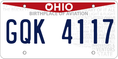 OH license plate GQK4117