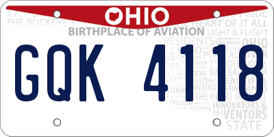 OH license plate GQK4118