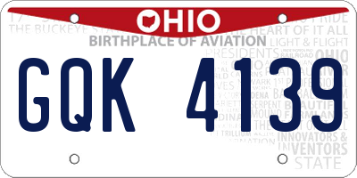 OH license plate GQK4139