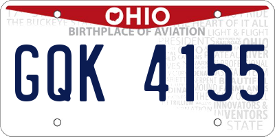 OH license plate GQK4155