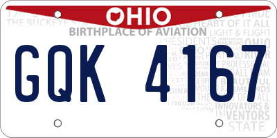 OH license plate GQK4167