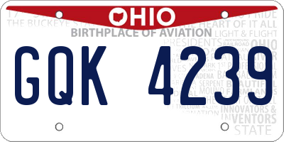 OH license plate GQK4239