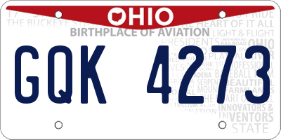 OH license plate GQK4273