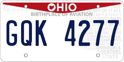 OH license plate GQK4277