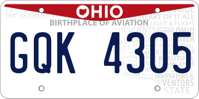 OH license plate GQK4305