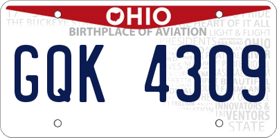 OH license plate GQK4309