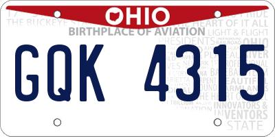 OH license plate GQK4315