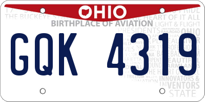 OH license plate GQK4319