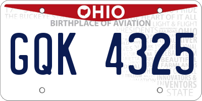 OH license plate GQK4325