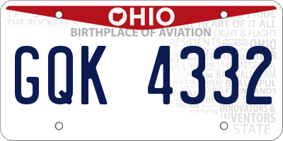 OH license plate GQK4332