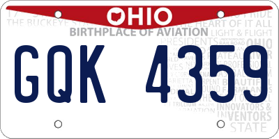 OH license plate GQK4359