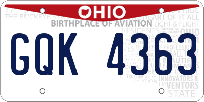 OH license plate GQK4363