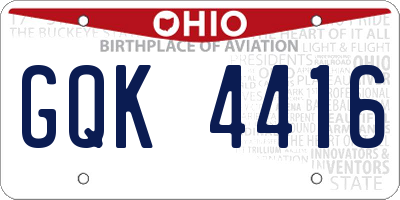 OH license plate GQK4416