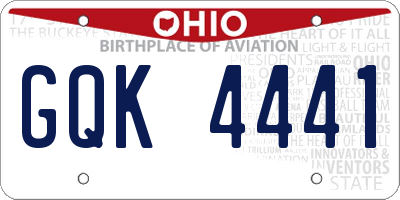 OH license plate GQK4441