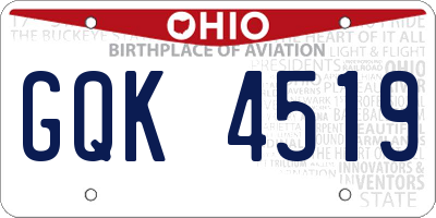 OH license plate GQK4519