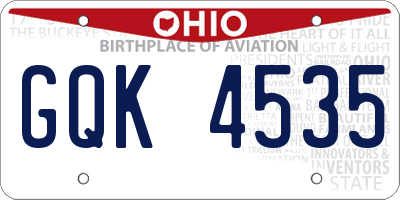 OH license plate GQK4535