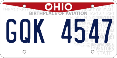 OH license plate GQK4547