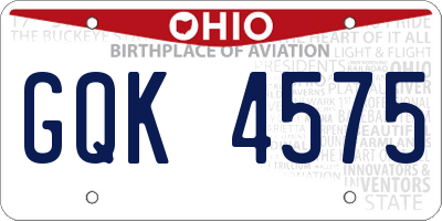 OH license plate GQK4575