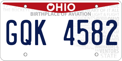 OH license plate GQK4582