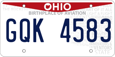 OH license plate GQK4583