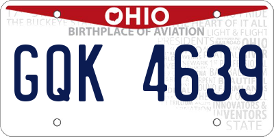 OH license plate GQK4639