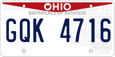 OH license plate GQK4716