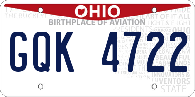 OH license plate GQK4722