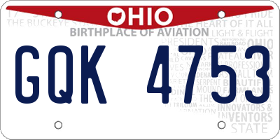 OH license plate GQK4753