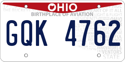 OH license plate GQK4762