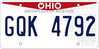 OH license plate GQK4792