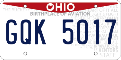 OH license plate GQK5017