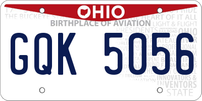 OH license plate GQK5056