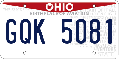 OH license plate GQK5081