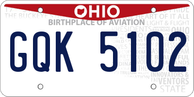 OH license plate GQK5102