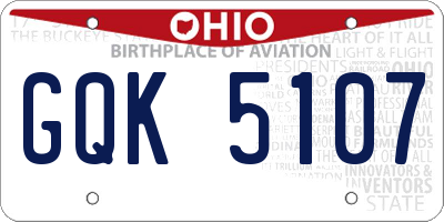 OH license plate GQK5107