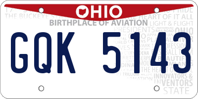 OH license plate GQK5143