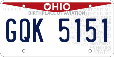 OH license plate GQK5151