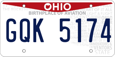 OH license plate GQK5174