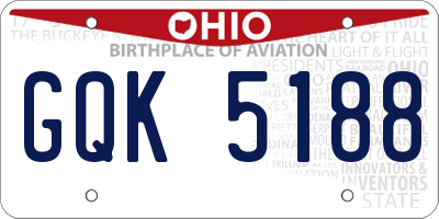 OH license plate GQK5188
