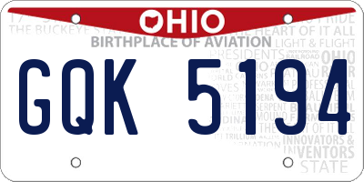 OH license plate GQK5194