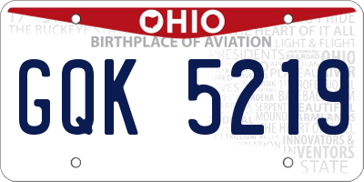 OH license plate GQK5219