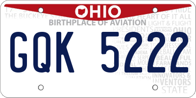 OH license plate GQK5222