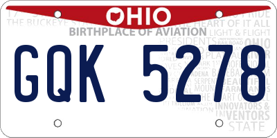 OH license plate GQK5278