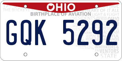 OH license plate GQK5292